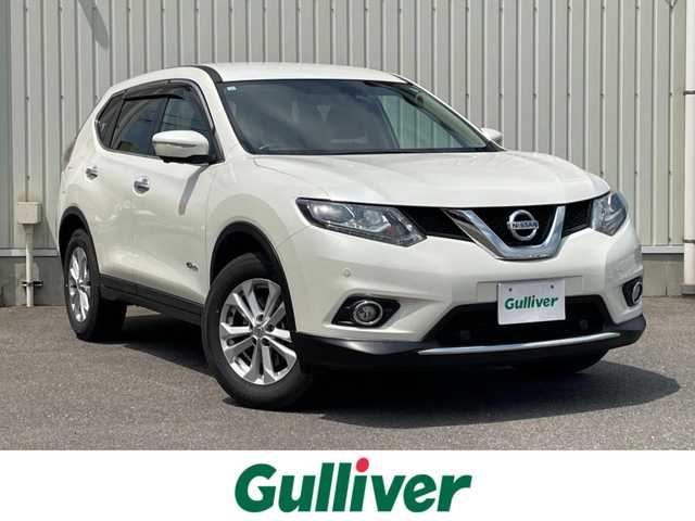 日産 エクストレイル ハイブリッド 20X エマージェンシーブレーキ 山形県 2015(平27)年 5.1万km ブリリアントホワイトパール 4WD/衝突軽減/純正SDナビ/　　【CD BT フルセグ USB AUX】/アラウンドビューモニター/クルーズコントロール/LEDオートヘッドライト/シートヒーター/純正17インチアルミホイール/ドライブレコーダー/コーナーセンサー/アイドリングストップ/パーキングアシスト/ステアリングスイッチ/電動格納ウィンカーミラー/フォグランプ/インテリジェントキー×2/ETC
