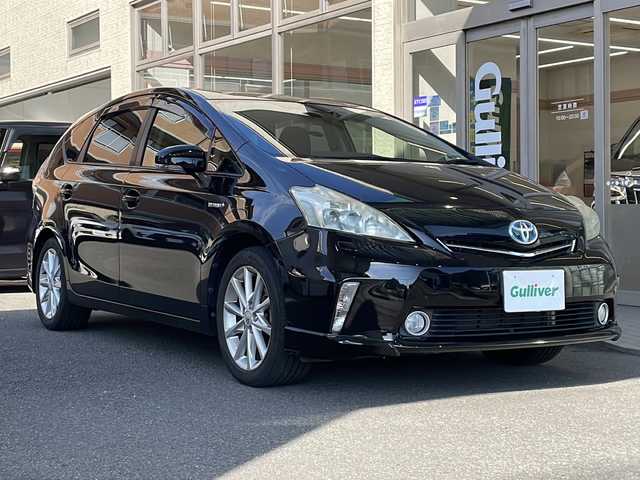 トヨタ プリウス α S ツーリングセレクション 高知県 2013(平25)年 4.8万km ブラック 純正９インチナビ/・フルセグＴＶ/・Ｂｌｕｅｔｏｏｔｈオーディオ/・ＣＤ/・DVD/バックカメラ/ドラレコ/ＥＴＣ/ＬＥＤヘッドライト/オートライト/純正フロアマット/純正１７インチＡＷ/衝突被害軽減ブレーキ/スペアキー