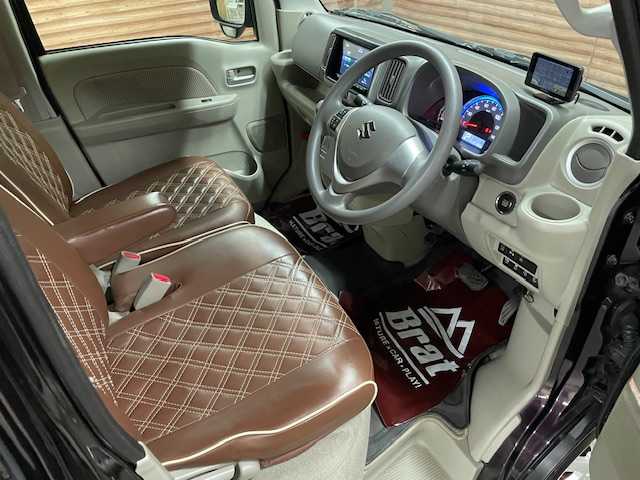 スズキ エブリィ ワゴン PZターボ スペシャル 道央・札幌 2019(令1)年 4.8万km ムーンライトバイオレットPM 【2511014633】/４ＷＤ　/ワンオーナー　/ハイルーフ　/衝突軽減ブレーキ　/ナビ　/フルセグＴＶ　/革調シートカバー　/ドライブレコーダー　/純正１４インチアルミホイール　/ＫＹＢショックアブソーバー　/両側電動スライドドア　/LEDヘッドライト/ＥＴＣ