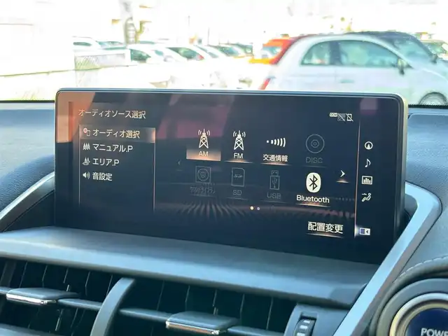 レクサス ＮＸ 300h バージョンL 山梨県 2018(平30)年 5.8万km アンバークリスタルシャイン 純正ナビ/　（フルセグTV/CD/DVD/BT）/マークレビンソン/パノラミックビューモニター/レーダークルーズコントロール/SR/三眼LED/HUD/BSM/PCS/ETC/茶革/シートヒーター/ベンチレーション/パワーバックドア/純正18インチAW