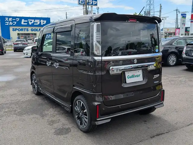 スズキ スペーシア カスタム HYBRID XS ターボ 福井県 2019(令1)年 4.4万km アーバンブラウンパールメタリック ４WD/純正15インチAW/バックカメラ/パドルシフト/両側パワースライドドア/前席シートヒーター/衝突被害軽減システム/LEDヘッドライト/Fフォグ/クルーズコントロール/後方コーナーセンサー/パナソニック7インチメモリナビ（CD/DVD/BT/USB/iPod）/フルセグテレビ/レーンキープアシスト/横滑り防止装置/盗難防止装置/アイドリングストップ/ダブル＋サイドエアバッグ/カーテンエアバッグ/純正フロアマット/スマートキー