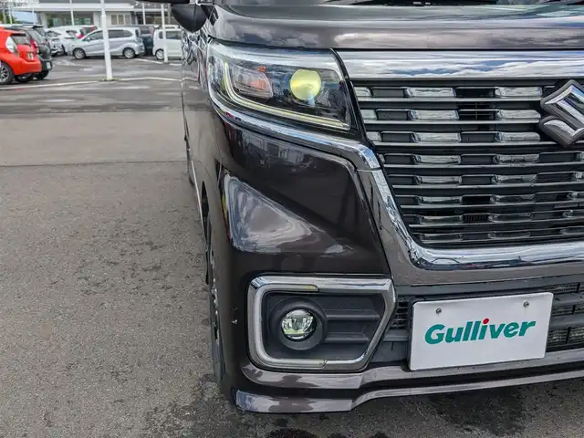 スズキ スペーシア カスタム HYBRID XS ターボ 福井県 2019(令1)年 4.4万km アーバンブラウンパールメタリック ４WD/純正15インチAW/バックカメラ/パドルシフト/両側パワースライドドア/前席シートヒーター/衝突被害軽減システム/LEDヘッドライト/Fフォグ/クルーズコントロール/後方コーナーセンサー/パナソニック7インチメモリナビ（CD/DVD/BT/USB/iPod）/フルセグテレビ/レーンキープアシスト/横滑り防止装置/盗難防止装置/アイドリングストップ/ダブル＋サイドエアバッグ/カーテンエアバッグ/純正フロアマット/スマートキー