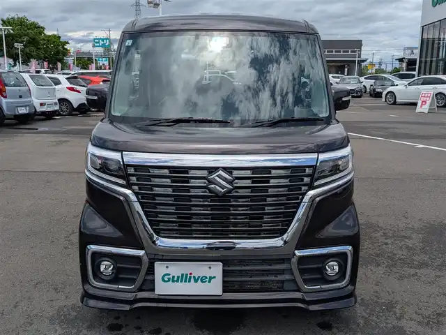スズキ スペーシア カスタム HYBRID XS ターボ 福井県 2019(令1)年 4.4万km アーバンブラウンパールメタリック ４WD/純正15インチAW/バックカメラ/パドルシフト/両側パワースライドドア/前席シートヒーター/衝突被害軽減システム/LEDヘッドライト/Fフォグ/クルーズコントロール/後方コーナーセンサー/パナソニック7インチメモリナビ（CD/DVD/BT/USB/iPod）/フルセグテレビ/レーンキープアシスト/横滑り防止装置/盗難防止装置/アイドリングストップ/ダブル＋サイドエアバッグ/カーテンエアバッグ/純正フロアマット/スマートキー