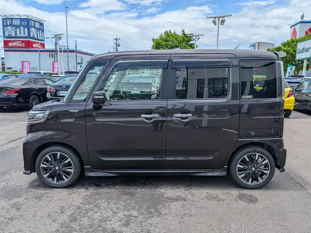 スズキ スペーシア カスタム HYBRID XS ターボ 福井県 2019(令1)年 4.4万km アーバンブラウンパールメタリック ４WD/純正15インチAW/バックカメラ/パドルシフト/両側パワースライドドア/前席シートヒーター/衝突被害軽減システム/LEDヘッドライト/Fフォグ/クルーズコントロール/後方コーナーセンサー/パナソニック7インチメモリナビ（CD/DVD/BT/USB/iPod）/フルセグテレビ/レーンキープアシスト/横滑り防止装置/盗難防止装置/アイドリングストップ/ダブル＋サイドエアバッグ/カーテンエアバッグ/純正フロアマット/スマートキー