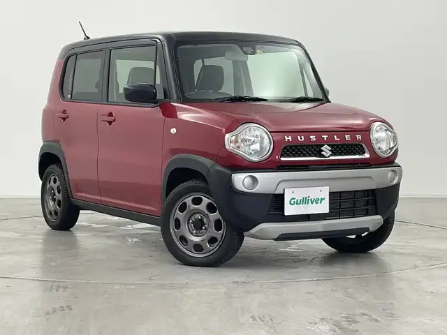 スズキ ハスラー G 群馬県 2016(平28)年 3.5万km フェニックスレッドパール/ブルーイッシュブラックパール ナビ　衝突被害軽減ブレーキ　フルセグＴＶ　アイドリングストップ　前席シートヒーター　純正ビルトインＥＴＣ　横滑り防止機能　スマートキー　プッシュスタート　ヘッドライトレベライザー　電格ミラー　禁煙車