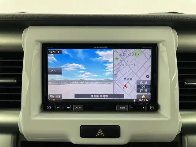 スズキ ハスラー G 群馬県 2016(平28)年 3.5万km フェニックスレッドパール/ブルーイッシュブラックパール ナビ　衝突被害軽減ブレーキ　フルセグＴＶ　アイドリングストップ　前席シートヒーター　純正ビルトインＥＴＣ　横滑り防止機能　スマートキー　プッシュスタート　ヘッドライトレベライザー　電格ミラー　禁煙車