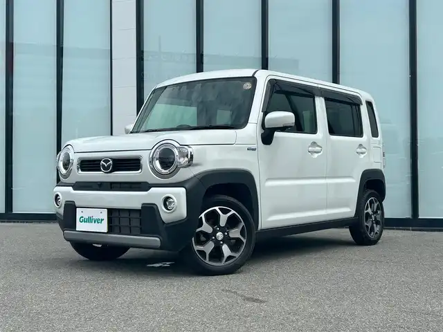マツダ フレア クロスオーバー ハイブリッドXT 大阪府 2020(令2)年 2.3万km ピュアホワイトP 社外ナビ　/   フルセグTV/CD/DVD/Bluetooth/USB　/全方位モニター　/衝突軽減ブレーキ　/前席シートヒーター　/レーダークルーズコントロール/レーンキープアシスト/パドルシフト　/アイドリングストップ/純正18インチアルミホイール　　/純正フロアマット/プッシュスタート　/スマートキー　/ＥＴＣ　/ＬＥＤ