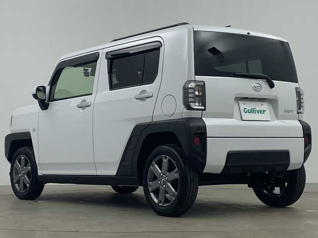 ダイハツ タフト G ターボ 鹿児島県 2023(令5)年 0.3万km シャイニングホワイトパール 純正ディスプレイオーディオ/(BT/AM/FM/フルセグTV)/ワンオーナー/Applecarplay/Androidauto/レーンキープアシスト/レーダークルーズコントロール/ガラスルーフ/HDMI入力/前後コーナーセンサー/バックカメラ/電動パーキングブレーキ/オートホールド/ステアリングスイッチ/前席シートヒーター/前方ドライブレコーダー/アイドリングストップ/ターボ/革調シートカバー/純正サイドバイザー/純正LEDヘッドライト/純正フロアマット/純正15インチアルミホイール