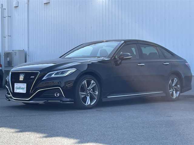 トヨタ クラウン RS 愛媛県 2018(平30)年 2.7万km ブラック 純正メーカーナビ/(Bluetooth/CD/DVD/AUX/USB/フルセグ)/ビルトインETC/バックカメラ/レーダークルーズコントロール/前後ドライブレコーダー/サンルーフ/D/N席パワーシート/純正18インチアルミホイール/プッシュスタート/スマートキー/MTモード付AT/パドルシフト/オートライト/オートマチックハイビーム/LEDヘッドライト/フォグランプ/マフラーカッター取付/100V充電/アイドリングストップ/レーンキープアシスト/純正フロアマット/純正ドアバイザー/横滑り防止装置/盗難防止装置/衝突被害軽減ブレーキ/電動パーキング/オートブレーキホールド/電動格納ミラー/テレビキャンセラー