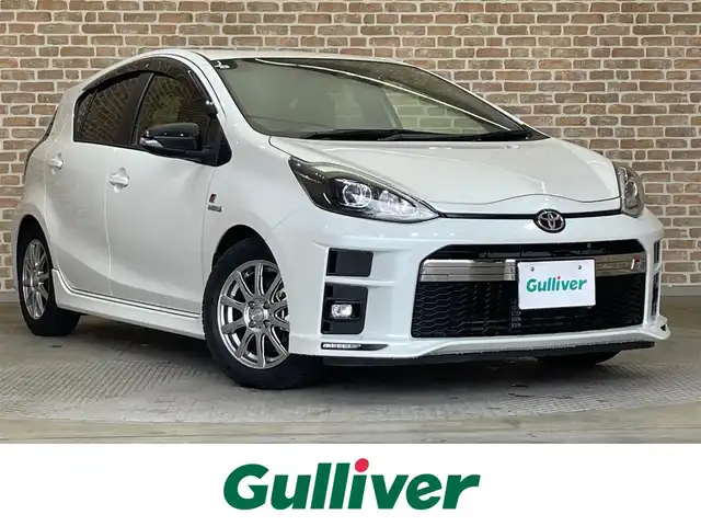 トヨタ アクア G GRスポーツ 17インチPKG 岩手県 2019(平31)年 13.5万km ホワイトパールクリスタルシャイン リアスポイラー/シートヒーター/トヨタセーフティセンス/衝突被害軽減ブレーキ/クルーズコントロール/レーンアシスト/車両接近通報装置/先行車発進お知らせ機能/ステアリングスイッチ/純正ナビ（Bluetooth CD DVD フルセグ）/アイドリングストップ/LEDヘッドライト/フォグランプ/オートライト/オートハイビーム/横滑り防止装置/ドライブレコーダー/ETC/社外１５インチアルミホイール/スペアキー