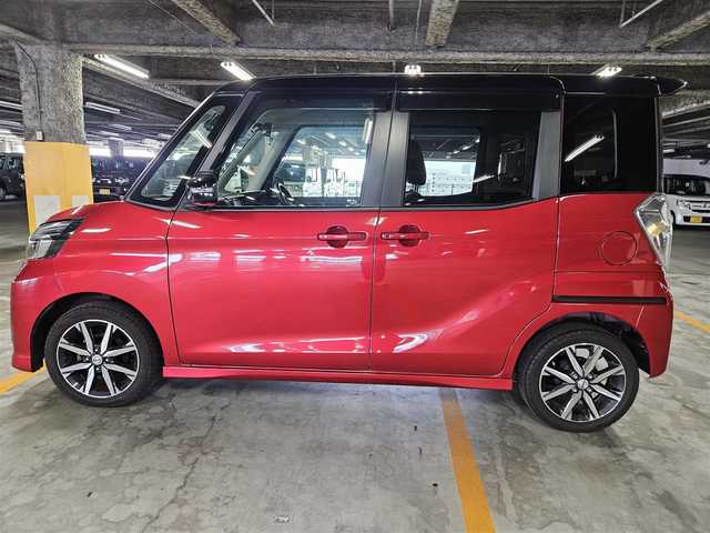 日産 デイズ ルークス HWS X Vセレクション 群馬県 2018(平30)年 2.7万km スパークリングレッド/ブラック 純正ナビ(Bluetooth/CD/DVD)/フルセグTV/両側パワースライドドア/バック/サイド/フロントカメラ/ドライブレコーダー/ソナー機能/インテリジェントエマージェンシーブレーキ/踏み間違い防止アシスト/車線逸脱警報/ビークルダイナミクスコントロール/LEDヘッドランプ/オートライト/ハイビームアシスト/オートエアコン/本革巻きステアリング/ステアリングスイッチ/合皮/スエード調クロスコンビシート/後席サンシェード/純正15インチアルミホイール/インテリジェントキー/プッシュエンジンスターター/イモビライザー/禁煙車