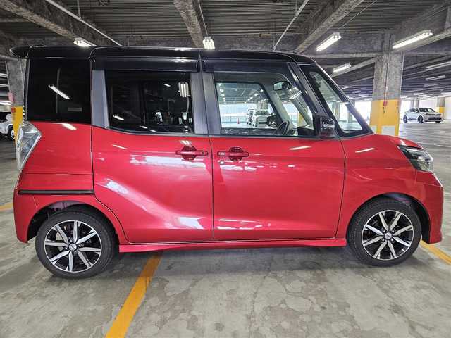 日産 デイズ ルークス HWS X Vセレクション 群馬県 2018(平30)年 2.7万km スパークリングレッド/ブラック 純正ナビ(Bluetooth/CD/DVD)/フルセグTV/両側パワースライドドア/バック/サイド/フロントカメラ/ドライブレコーダー/ソナー機能/インテリジェントエマージェンシーブレーキ/踏み間違い防止アシスト/車線逸脱警報/ビークルダイナミクスコントロール/LEDヘッドランプ/オートライト/ハイビームアシスト/オートエアコン/本革巻きステアリング/ステアリングスイッチ/合皮/スエード調クロスコンビシート/後席サンシェード/純正15インチアルミホイール/インテリジェントキー/プッシュエンジンスターター/イモビライザー/禁煙車
