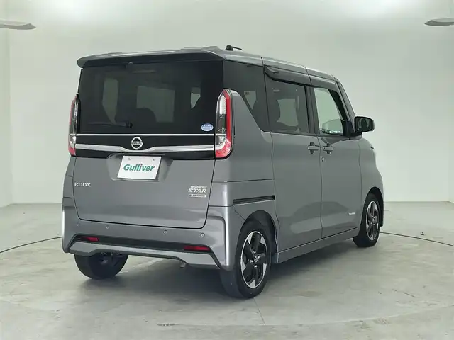 日産 ルークス HWS X プロパイロットED 福井県 2021(令3)年 1.1万km チタニウムグレーメタリック 純正９インチSDナビ/CD/DVD/SD/Bluetooth/フルセグTV/AM/FM/プロパイロット/アラウンドビューモニター/エマージェンシーブレーキ/車線逸脱警報/先行車発進お知らせ/道路／速度標識表示/クリアランスソナー/ＬＥＤヘッドライト/オートライト/プッシュスタート /スペアキー有り/