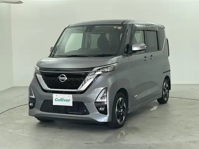 日産 ルークス HWS X プロパイロットED 福井県 2021(令3)年 1.1万km チタニウムグレーメタリック 純正９インチSDナビ/CD/DVD/SD/Bluetooth/フルセグTV/AM/FM/プロパイロット/アラウンドビューモニター/エマージェンシーブレーキ/車線逸脱警報/先行車発進お知らせ/道路／速度標識表示/クリアランスソナー/ＬＥＤヘッドライト/オートライト/プッシュスタート /スペアキー有り/