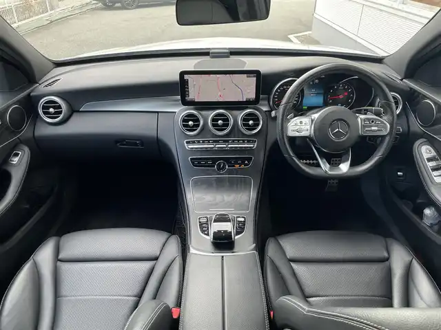 メルセデス・ベンツ Ｃ２００ アバンギャルド AMGライン 山梨県 2019(平31)年 4.5万km ダイヤモンドホワイト レーダーセーフティP /黒革（ARTICOレザー）/前席シートヒーター/純正ＨＤＤナビ/バックカメラ/フルセグTV/AppleCarPlay/パイロットディストロニック　/LＫＡ　/ＢＳＡ　/エアサスペンション　/アンビエントライト　/ＬＥＤヘッドライト/オートハイビーム/トランクオープナー　/純正１８インチＡＷ