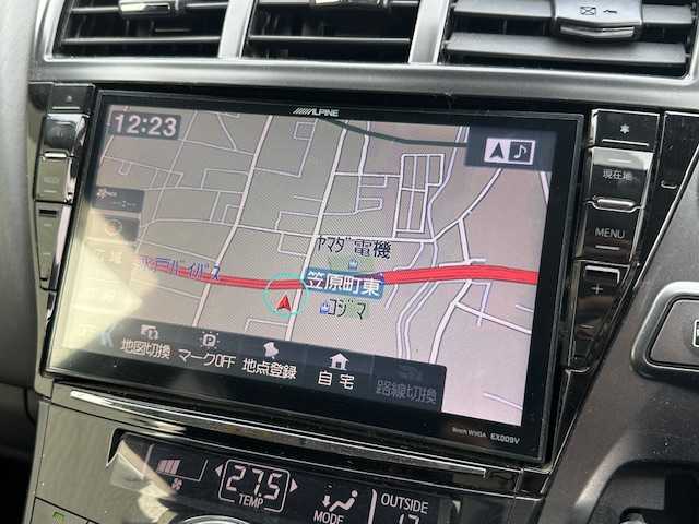 トヨタ プリウス α S チューンブラック 茨城県 2014(平26)年 12.4万km ブラキッシュレッドマイカ 社外ナビ(EX009V)/バックカメラ/ETC/規格外純正17インチアルミ/ステアリングスイッチ