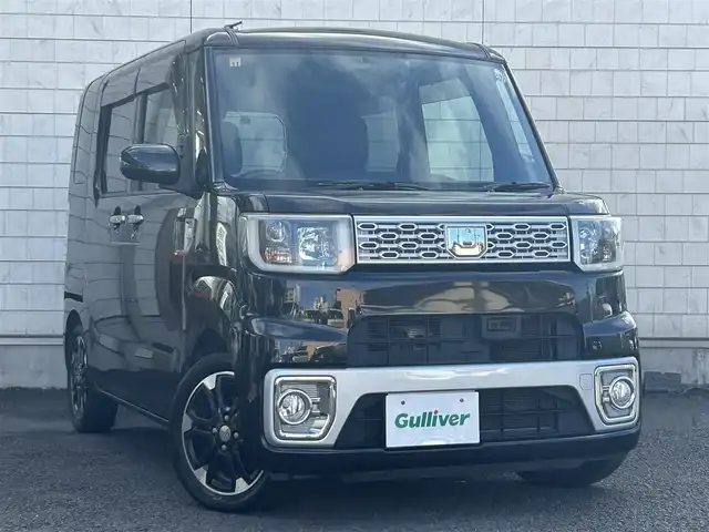 ダイハツ ウェイク G SA 大分県 2014(平26)年 9.6万km ブラックマイカメタリック 社外ナビ（FH-8500DSV）/Bluetooth/CD/DVD/両側パワースライドドア/純正フロアマット/純正アルミホイル15インチ/バックカメラ/スペアキー/ドライブレコーダー/ベンチシート/革巻ステアリング/ETC
