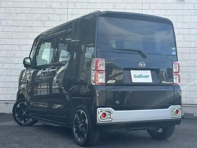 ダイハツ ウェイク G SA 大分県 2014(平26)年 9.6万km ブラックマイカメタリック 社外ナビ（FH-8500DSV）/Bluetooth/CD/DVD/両側パワースライドドア/純正フロアマット/純正アルミホイル15インチ/バックカメラ/スペアキー/ドライブレコーダー/ベンチシート/革巻ステアリング/ETC