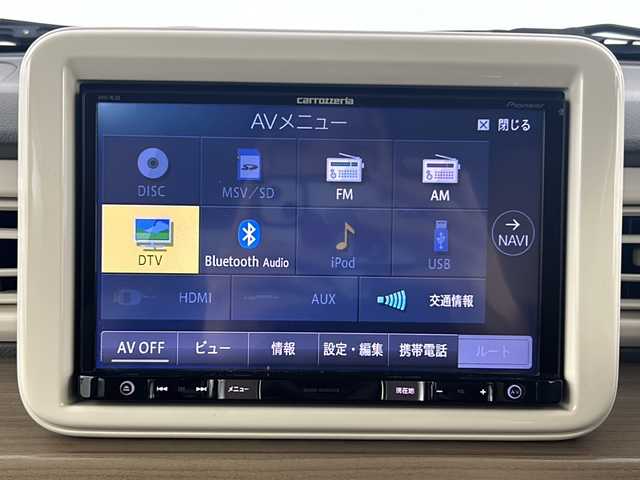 スズキ ラパン X 愛知県 2015(平27)年 6.2万km フレンチミントパールメタリック 純正ＳＤナビ(AVIC-RL09)　/フルセグ/Ｂｌｕｅｔｏｏｔｈ/ＣＤ/ＤＶＤ/ＵＳＢ入力端子　/衝突軽減ブレーキ　/純正アルミホイール　/運転席シートヒーター　/アイドリングストップ　/スマートキー　/ベンチシート　/フロアマット