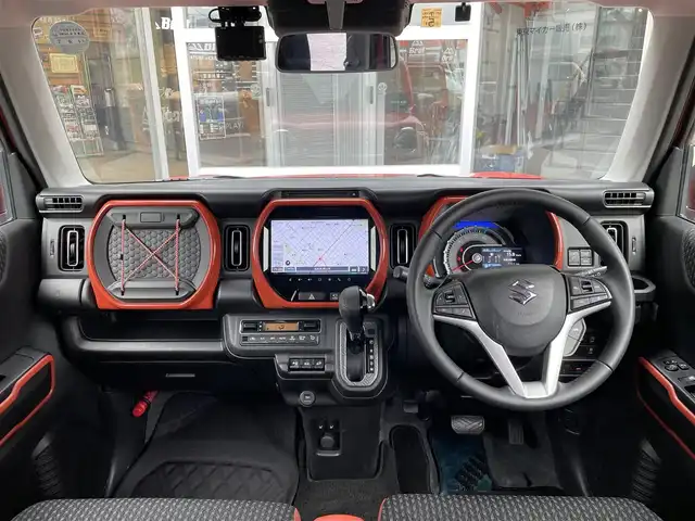 スズキ ハスラー HYBRID X ターボ 福島県 2020(令2)年 3.9万km バーミリオンオレンジ/ガンメタリック2トーン 4WD/フルセグテレビ/全周囲カメラ/ドアバイザー/プッシュスタート/ETC/ベースキャリア/ルーフBOX/ドライブレコーダー/純正ナビ/前席シートヒーター/ETC