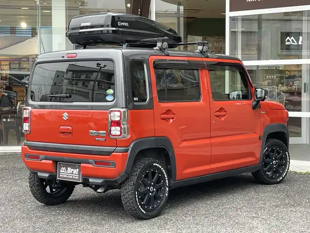 スズキ ハスラー HYBRID X ターボ 福島県 2020(令2)年 3.9万km バーミリオンオレンジ/ガンメタリック2トーン 4WD/フルセグテレビ/全周囲カメラ/ドアバイザー/プッシュスタート/ETC/ベースキャリア/ルーフBOX/ドライブレコーダー/純正ナビ/前席シートヒーター/ETC