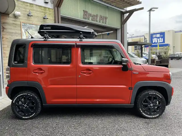 スズキ ハスラー HYBRID X ターボ 福島県 2020(令2)年 3.9万km バーミリオンオレンジ/ガンメタリック2トーン 4WD/フルセグテレビ/全周囲カメラ/ドアバイザー/プッシュスタート/ETC/ベースキャリア/ルーフBOX/ドライブレコーダー/純正ナビ/前席シートヒーター/ETC