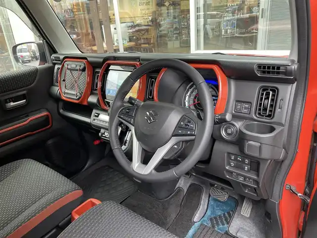 スズキ ハスラー HYBRID X ターボ 福島県 2020(令2)年 3.9万km バーミリオンオレンジ/ガンメタリック2トーン 4WD/フルセグテレビ/全周囲カメラ/ドアバイザー/プッシュスタート/ETC/ベースキャリア/ルーフBOX/ドライブレコーダー/純正ナビ/前席シートヒーター/ETC