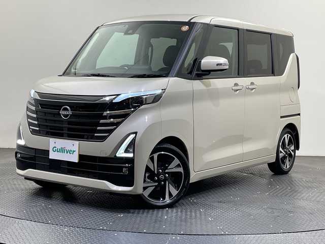 日産 ルークス HWS Gターボ プロパイロットED 愛媛県 2025(令7)年 0.5万km フローズンバニラパール ９型ナビ/フルセグ／Ｂｌｕｅｔｏｏｔｈ／ＵＳＢ/全方位カメラ/レーダークルーズコントロール/衝突軽減ブレーキ/ＥＴＣ/両側パワースライドドア/合皮シート/前後コーナーセンサー/レーンキープアシスト
