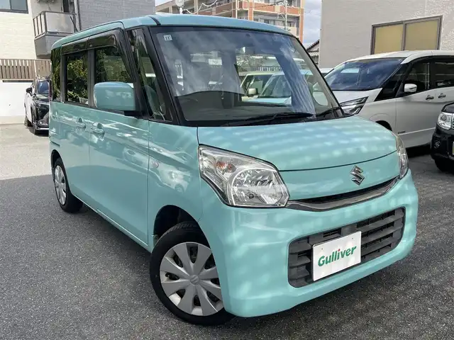 スズキ スペーシア X 福岡県 2015(平27)年 9.4万km フレンチミントPM 純正ナビ/（AM/FM/CD/DVD/SD/iPod/フルセグTV）/アイドリングストップ/パワースライドドア（左のみ）/ハンズフリー/シートヒーター（運転席）/電格ミラー/純正フロアマット/保証書/取扱説明書/スペアキー×2/プッシュスタート