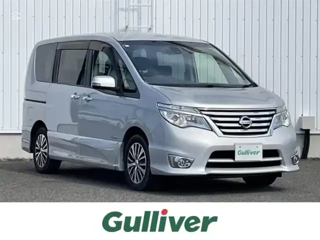 日産 セレナ HWS S HV Vセレ +Sefty 熊本県 2014(平26)年 4.8万km ブリリアントシルバー 純正ナビ/・AM/FM/CD/DVD/SD/USB/iPod/AUX/BT/・フルセグTV/バックカメラ/アイドリングストップ/横滑り防止機能/レーンキープアシスト/エマージェンシーブレーキ/オートライト/・フォグランプ/・LEDライト/電動格納ミラー/・ウィンカーミラー/ドアバイザー/純正フロアマット/純正アルミホイール/スマートキー