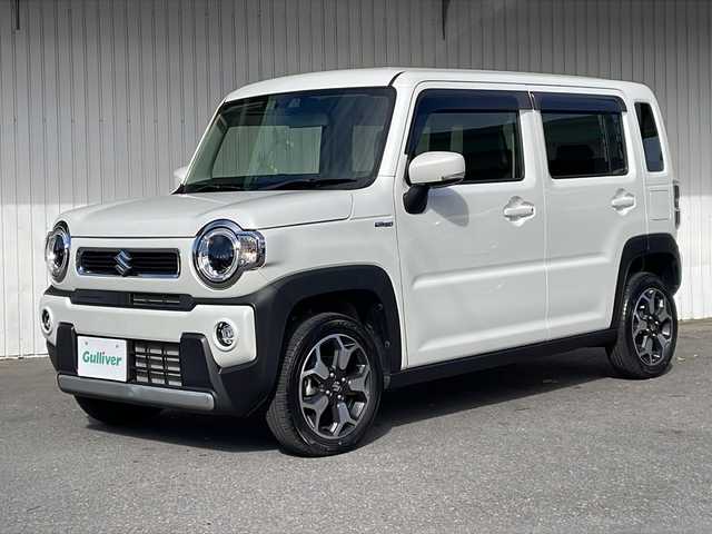 スズキ ハスラー HYBRID X 長野県 2023(令5)年 1.5万km ピュアホワイトP ４WD/衝突被害軽減システム/純正15インチアルミ/アイドリングストップ/パーキングアシスト/純正フロアマット/バイザー/シートヒーター/クルーズコントロール/保証書・取説・スペアキー