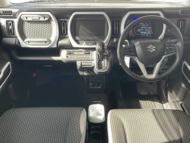 スズキ ハスラー HYBRID X 長野県 2023(令5)年 1.5万km ピュアホワイトP ４WD/衝突被害軽減システム/純正15インチアルミ/アイドリングストップ/パーキングアシスト/純正フロアマット/バイザー/シートヒーター/クルーズコントロール/保証書・取説・スペアキー