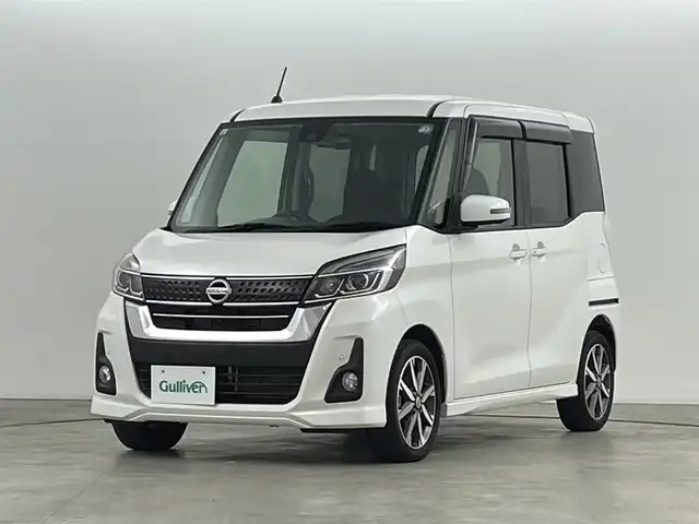 日産 デイズ ルークス ハイウェイスター Xターボ 福島県 2019(令1)年 2.2万km ホワイトパール 衝突軽減/・踏み間違い防止/・ヒルスタートアシスト/・車線逸脱警報/・クリアランスソナー/純正サイドエアロ/純正７インチナビ/・フルセグ/TV/BT/SD/CD/DVD/FM/AM/バックカメラ/・全方位カメラ/片側パワースライドドア/ベンチシート/・ロールサンシェード/・リアシーリングファン/LEDオートライト/・フォグライト/純正アルミホイール付きサマータイヤ/ETC/ドラレコ/アイドリングストップ/純正フロアマット/純正ドアバイザー/ウィンカーミラー/・オートミラー/プッシュスタート/・スマートキー