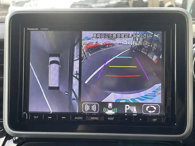 スズキ スペーシア カスタム HYBRID XS 佐賀県 2021(令3)年 6.4万km スチールシルバーM デュアルセンサーブレーキサポート/リアセンサー/レーダークルーズコントロール/純正8型SDナビ/・バックカメラ/・フルセグTV/BT/CD/DVD/前後ドライブレコーダー/両側パワースライドドア/純正15インチAW/LEDヘッドライト/オートライト/フォグランプ/ハーフレザーシート（合皮）/D席シートヒーター/ETC/革巻きステアリング/ヘッドアップディスプレイ/リアサーキュレーター/リアサンシェード/リアシートテーブル/プッシュスタート/スペアキー×1