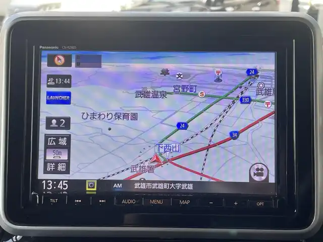 スズキ スペーシア カスタム HYBRID XS 佐賀県 2021(令3)年 6.4万km スチールシルバーM デュアルセンサーブレーキサポート/リアセンサー/レーダークルーズコントロール/純正8型SDナビ/・バックカメラ/・フルセグTV/BT/CD/DVD/前後ドライブレコーダー/両側パワースライドドア/純正15インチAW/LEDヘッドライト/オートライト/フォグランプ/ハーフレザーシート（合皮）/D席シートヒーター/ETC/革巻きステアリング/ヘッドアップディスプレイ/リアサーキュレーター/リアサンシェード/リアシートテーブル/プッシュスタート/スペアキー×1