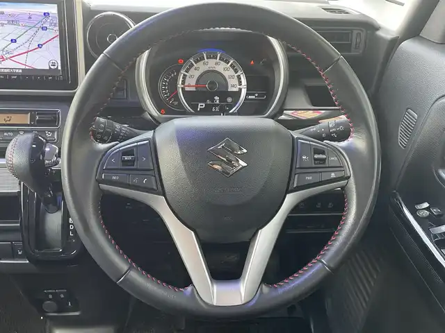 スズキ スペーシア カスタム HYBRID XS 佐賀県 2021(令3)年 6.4万km スチールシルバーM デュアルセンサーブレーキサポート/リアセンサー/レーダークルーズコントロール/純正8型SDナビ/・バックカメラ/・フルセグTV/BT/CD/DVD/前後ドライブレコーダー/両側パワースライドドア/純正15インチAW/LEDヘッドライト/オートライト/フォグランプ/ハーフレザーシート（合皮）/D席シートヒーター/ETC/革巻きステアリング/ヘッドアップディスプレイ/リアサーキュレーター/リアサンシェード/リアシートテーブル/プッシュスタート/スペアキー×1