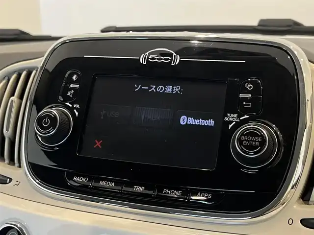 フィアット ５００ 1．2 ポップ 岐阜県 2016(平28)年 5.4万km 白 純正ディスプレイオーディオ/FM、AM/Bluetoothオーディオ/ETC/キーレス