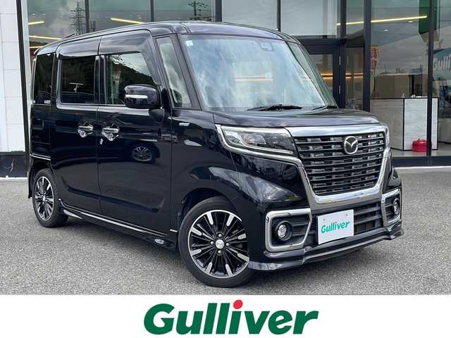 マツダ フレアワゴン カスタムスタイル ハイブリッド XS 兵庫県 2018(平30)年 8.1万km ブルーイッシュブラックパール3 社外ナビ/・ワンセグTV/パーキングアシスト/衝突軽減システム/レーンアシスト/横滑り防止/ステアリングスイッチ/サンシェード/オートライト/アイドリングストップ/両側パワースライドドア/運転席シートヒーター/ETC