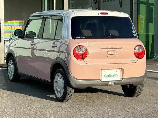 スズキ ラパン S 愛媛県 2017(平29)年 4万km コフレピンクパールメタリック/ホワイト2トーンルーフ KENWOOD7型ナビ(Bluetooth/フルセグTV)/アイドリングストップ/運転席シートヒーター/電格ミラー/シガーソケット/純正ドアバイザー/オートライト/ETC/ISOFIX/衝突被害軽減装置/純正ホイールキャップ/現状サマー(鉄)(155/65/R14)/DUNLOP ENASAVE EC204