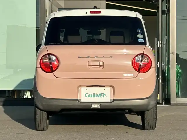 スズキ ラパン S 愛媛県 2017(平29)年 4万km コフレピンクパールメタリック/ホワイト2トーンルーフ KENWOOD7型ナビ(Bluetooth/フルセグTV)/アイドリングストップ/運転席シートヒーター/電格ミラー/シガーソケット/純正ドアバイザー/オートライト/ETC/ISOFIX/衝突被害軽減装置/純正ホイールキャップ/現状サマー(鉄)(155/65/R14)/DUNLOP ENASAVE EC204