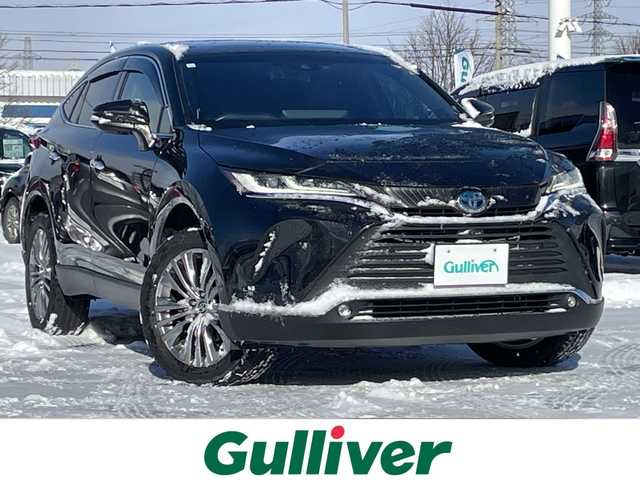 トヨタ ハリアー ハイブリッド Z レザーパッケージ 道央・札幌 2021(令3)年 6.8万km プレシャスブラックパール ４WD/JBLプレミアムサウンド/純正メモリーナビ/AM/FM/BT/フルセグ/トヨタセーフティセンス/衝突被害軽減ブレーキ/横滑り防止装置/レーダークルーズコントロール/レーンキープアシスト/クリアランスソナー/ブラインドスポットモニター/バックカメラ/フロントカメラ/全方位カメラ/パノラミックビューモニター/ビルトインETC/ドライブレコーダー/アイドリングストップ/DRIVEMODE/EVMODE/パワーバックドア/前席パワーシート/D席メモリーシート/前席シートヒーター/前席エアシート/レザーシート/革巻きステアリング/ステアリングリモコン/ハンドルヒーター/電動パーキング/ブレーキホールド/デジタルインナーミラー/MTモード付AT/プッシュスタート/スマートキー/LEDヘッドライト/オートライト/オートマチックハイビーム/フォグランプ/電動格納ミラー/ヒーテッドドアミラー/ウィンカーミラー/純正フロアマット/ドアバイザー/スペアキー