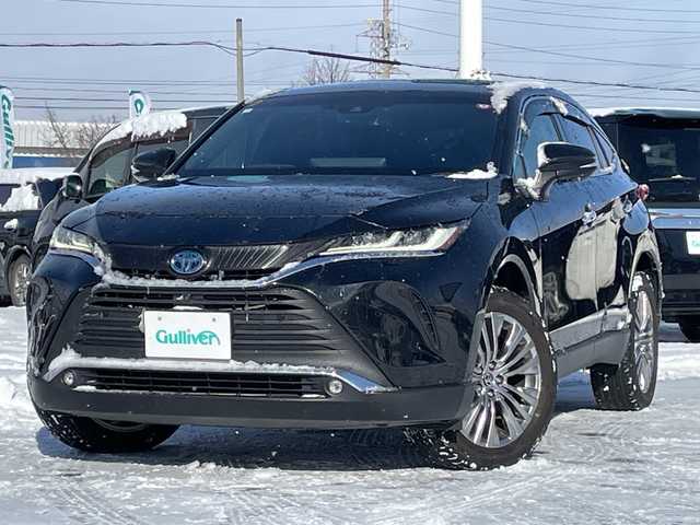 トヨタ ハリアー ハイブリッド Z レザーパッケージ 道央・札幌 2021(令3)年 6.8万km プレシャスブラックパール ４WD/JBLプレミアムサウンド/純正メモリーナビ/AM/FM/BT/フルセグ/トヨタセーフティセンス/衝突被害軽減ブレーキ/横滑り防止装置/レーダークルーズコントロール/レーンキープアシスト/クリアランスソナー/ブラインドスポットモニター/バックカメラ/フロントカメラ/全方位カメラ/パノラミックビューモニター/ビルトインETC/ドライブレコーダー/アイドリングストップ/DRIVEMODE/EVMODE/パワーバックドア/前席パワーシート/D席メモリーシート/前席シートヒーター/前席エアシート/レザーシート/革巻きステアリング/ステアリングリモコン/ハンドルヒーター/電動パーキング/ブレーキホールド/デジタルインナーミラー/MTモード付AT/プッシュスタート/スマートキー/LEDヘッドライト/オートライト/オートマチックハイビーム/フォグランプ/電動格納ミラー/ヒーテッドドアミラー/ウィンカーミラー/純正フロアマット/ドアバイザー/スペアキー