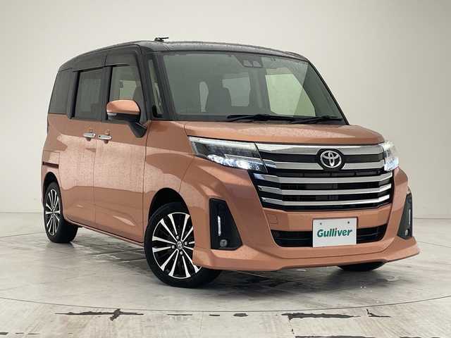 トヨタ ルーミー カスタムG－T 沖縄県 2020(令2)年 3.3万km ブラックマイカメタリック/ブリリアントカッパークリスタルマイカ 2トーン 禁煙車/純正9インチナビ【NSZT-Y68T】/（フルセグTV/CD/DVD/Bluetooth）/ビルトインETC/バックカメラ/前後ドライブレコーダー/前後コーナーセンサー/電動パーキング/レーダークルーズコントロール/シートヒーター/LEDヘッドライト/ウォークスルー/純正アルミホイール/両側パワースライドドア/過給機/保証書/取扱説明書