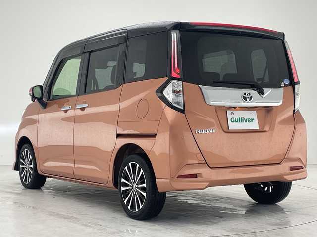 トヨタ ルーミー カスタムG－T 沖縄県 2020(令2)年 3.3万km ブラックマイカメタリック/ブリリアントカッパークリスタルマイカ 2トーン 禁煙車/純正9インチナビ【NSZT-Y68T】/（フルセグTV/CD/DVD/Bluetooth）/ビルトインETC/バックカメラ/前後ドライブレコーダー/前後コーナーセンサー/電動パーキング/レーダークルーズコントロール/シートヒーター/LEDヘッドライト/ウォークスルー/純正アルミホイール/両側パワースライドドア/過給機/保証書/取扱説明書