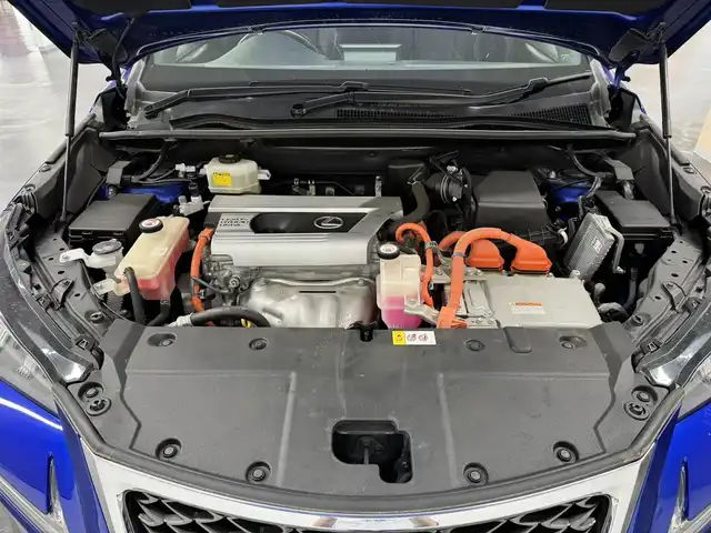 レクサス ＮＸ 300h Fスポーツ 三重県 2017(平29)年 5.8万km ヒートブルーコントラストレイヤリング ハイブリッド/FF/MTモード付フロアCVT/純正 7インチナビ/（AM/FM/CD/DVD/Blu-ray/SDREC/SD/USB/Bluetooth/VTR/AUX/TV）/バックガイドモニター＆助手席側サイドカメラ/【OP】“マークレビンソン” プレミアムサラウンドサウンドシステム/ビルトイン ETC2.0/安全/・【OP】プリクラッシュセーフティ［PCS］（ミリ波レーダー方式）/・【OP】レーダークルコン（全車速追従機能付）/・【OP】クリアランスソナー＆バックソナー/・車両接近通報装置/・タイヤ空気圧警告表示（TPMS）/装備/・【OP】パワーバックドア/・【OP】3眼フルLEDヘッドランプ/・Fスポーツ専用 本革スポーツシート（黒革）/・シートヒーター＆ベンチレーション（D/N）/・パワーシート（Dランバーサポート付8way・N8way）/・オートライト/・左右独立オートエアコン/・電子パーキングブレーキ＆オートブレーキホールド/・雨滴感応式フロントワイパー/・パドルシフト/・アクティブサウンドコントロール（ASC）/・ステアリングスイッチ/・自動防眩ルームミラー/・純正18inAW/・【OP】Fスポーツ専用色『ヒートブルーコントラストレイヤリング［8X1］』