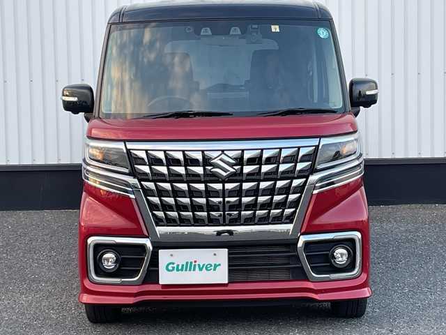 スズキ スペーシア カスタム HYBRID XS ターボ 千葉県 2022(令4)年 2万km フェニックスレッドパール/ブルーイッシュブラックパール 純正メーカーOP9インチナビ/(フルセグTV/BT/CD/DVD/FM/AM)/全周囲カメラ/前後ドライブレコーダー/CD・DVDデッキ/ヘッドアップディスプレイ/パドルシフト/リアサーキュレーター/衝突被害軽減システム/車線逸脱警報/レーダークルーズコントロール/ハーフレザーシート/両側パワースライドドア/横滑り防止装置/ETC/アイドリングストップ/LEDヘッドライト/フォグランプ/オートライト/ウィンカーミラー/電動格納ミラー/純正15インチAW/シートヒーター/シートリフター/プッシュスタート/スマートキー/スペアキー/取扱説明書/保証書