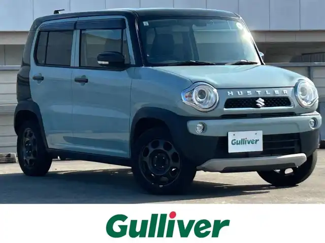 スズキ ハスラー タフワイルド 静岡県 2019(平31)年 7万km オフブルーメタリック/ブラック 2トーン 社外7インチナビ/FM/AM/CD/DVD/Bluetooth/SD/USB/アイドリングストップ/プッシュスタート/スマートキー/ETC/ベンチシート/ハーフレザーシート/前席シートヒーター/オートライト/レーンキープアシスト/横滑り防止システム/衝突軽減システム/純正15AW