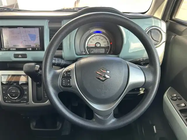 スズキ ハスラー タフワイルド 静岡県 2019(平31)年 7万km オフブルーメタリック/ブラック 2トーン 社外7インチナビ/FM/AM/CD/DVD/Bluetooth/SD/USB/アイドリングストップ/プッシュスタート/スマートキー/ETC/ベンチシート/ハーフレザーシート/前席シートヒーター/オートライト/レーンキープアシスト/横滑り防止システム/衝突軽減システム/純正15AW