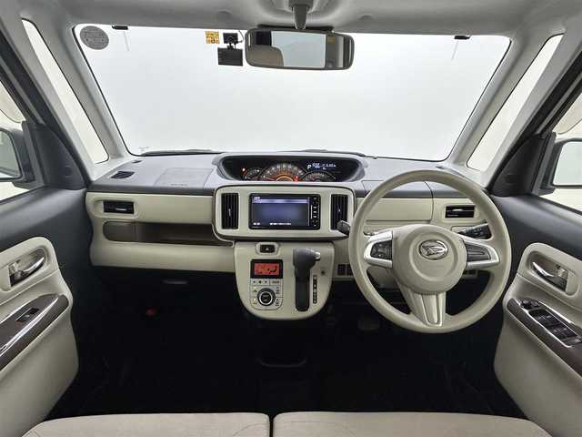 ダイハツ ムーヴ キャンバス G メイクアップ SA Ⅲ 千葉県 2018(平30)年 5.2万km パールホワイトⅢ/ナチュラルベージュマイカメタリック 2トーン スマートアシストIII/　・衝突回避支援ブレーキ機能/　・衝突警報機能/　・車線逸脱警報機能/　・誤発進抑制制御機能/　・オートハイビーム/純正メモリナビ/　　DVD/BT/フルセグTV/両側パワースライドドア/LEDオートライト/フォグランプ/コーナーセンサー/アイドリングストップ/スマートキー/ETC