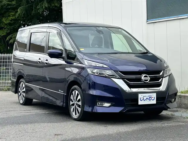 日産 セレナ ハイウェイスター Vセレクション 福島県 2018(平30)年 10.1万km アズライトブルー (株)IDOMが運営する【じしゃロン福島店】の自社ローン専用車両になります。こちらは現金またはオートローンご利用時の価格です。自社ローンご希望の方は別途その旨お申付け下さい/純正ナビ/フルセグＴＶ/ステアリングリモコン/両側パワースライドドア/クルーズコントロール/パーキングアシスト/ドアバイザー/ＥＴＣ/ドライブレコーダー/コーナーセンサー/フリップダウンモニター/革巻きステアリング